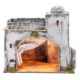 Cenário árabe cabana cortina presépio Nápoles 30x30x20 cm