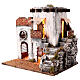 Neapolitan nativity scene setting Arabian house with stairs and hut 35x35x25 cm s2