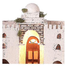 Otoczenie arabskie kolor biały, podwójny łuk i drzwi, 30x35x20 cm, szopka z Neapolu