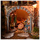 Nativity scene setting 70x115x70 cm with lights, nativity, moving shepherds and stream. s4