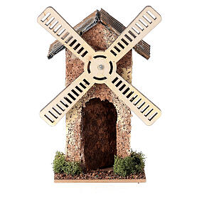 Nativity scene windmill in cork 10x5x5 cm