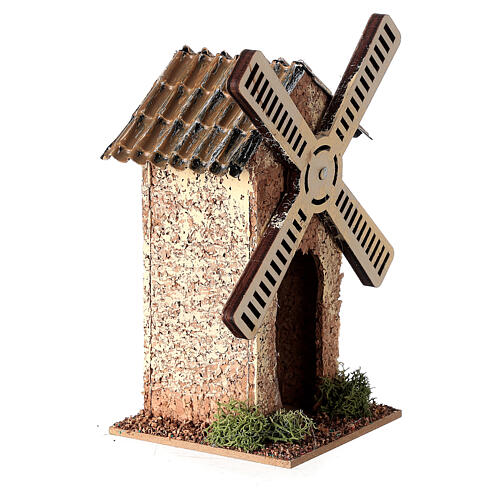 Nativity scene windmill in cork 10x5x5 cm 3