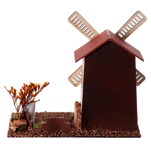Nativity scene windmill in cork 20x15x25 cm 4