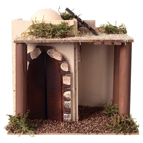 Wooden Arabian house for nativity scene (assorted models) 20x15x10 cm 1