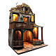 Neapolitan nativity scene setting house hut and fireplace with light 115x80x60 cm s3