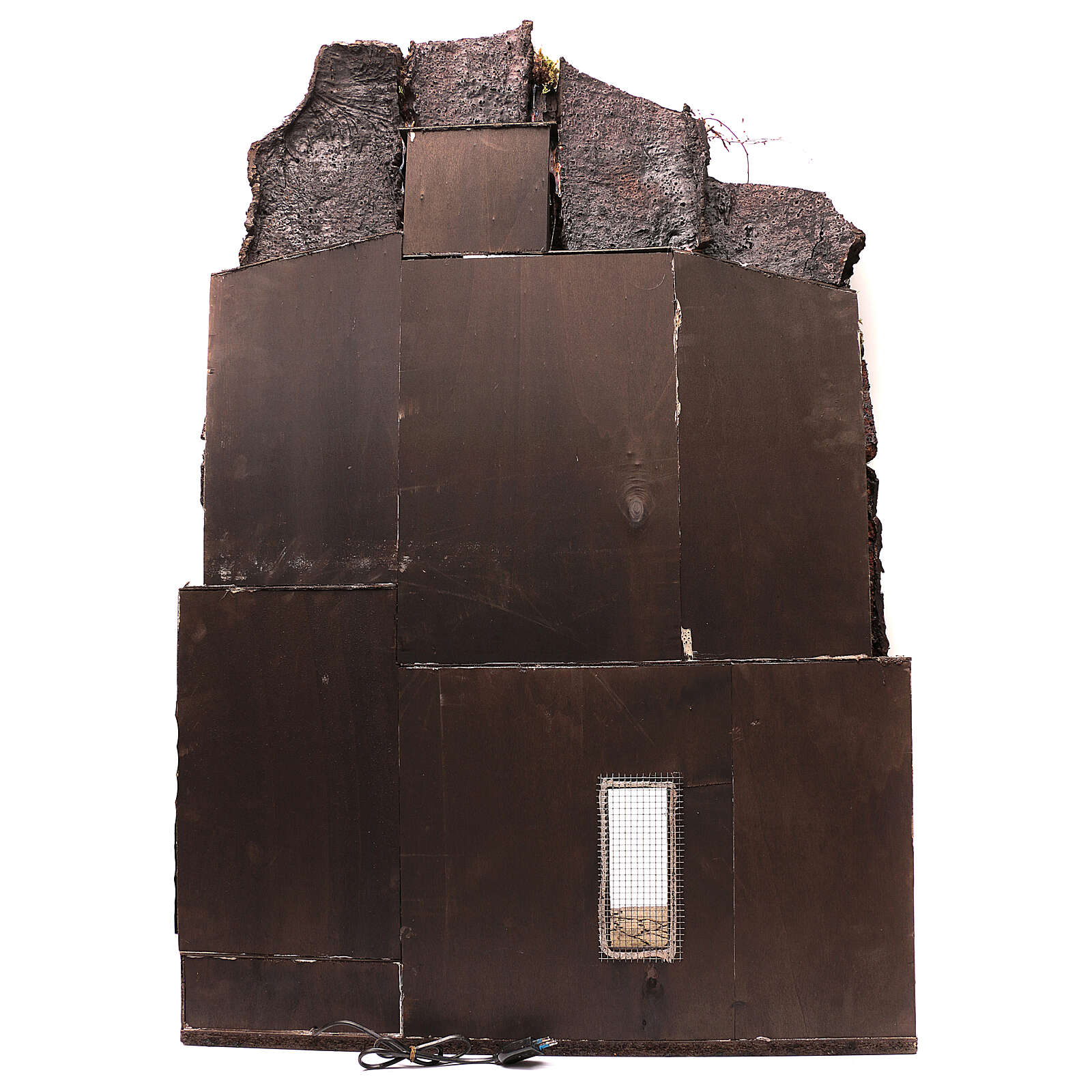 Caminetto In Mattoni Per Presepe Napoletano Artigianale 13x8x13cm - Con Ceppi Di Legno E Accessori - Ambientazione Casolare Con Forno E Brocche