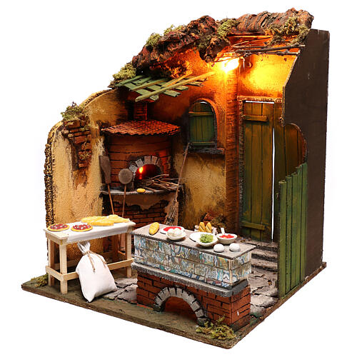 Bakery Shop Scene with lights 24 cm Neapolitan Nativity 3