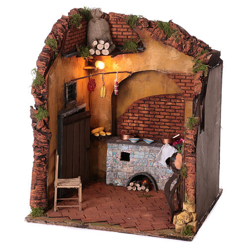 Wnętrze domu, 50x40x40 cm, szopka neapolitańska, 24 cm 2