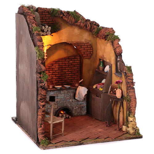 Wnętrze domu, 50x40x40 cm, szopka neapolitańska, 24 cm 3