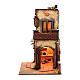 Nativity scene setting double arched house with light and fireplace s2