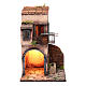 Nativity scene setting arched house with light and fountain 45x25x25 cm s1
