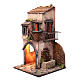Nativity scene setting arched house with light and fountain 45x25x25 cm s2