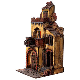 Casa balcone e capanna 50x25x25 cm presepe Napoli