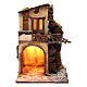 Casa balcone e capanna e tettoia 40x25x25 cm presepe Napoli s1