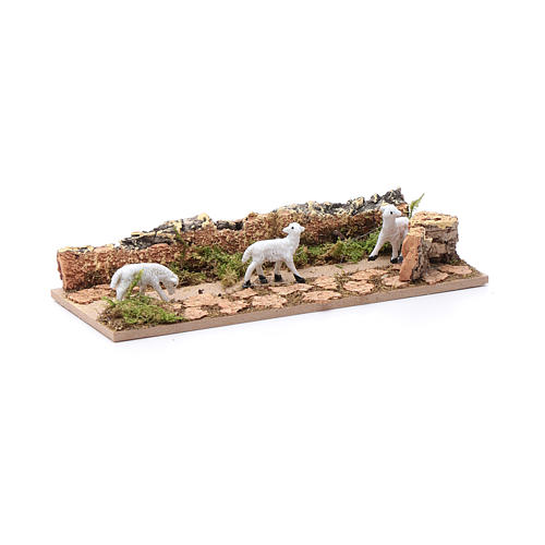 Walking sheep on road for 3.5 cm nativity 3