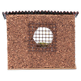 Curral com telhado boi e burrinho 17x20x13,4 cm presépio s4