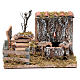 Nativity scene fountain with pump on rocky wall and roof s1