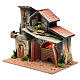 Casa em miniatura presépio com forno de lenha e luz chama 24,5x30x20 cm s2
