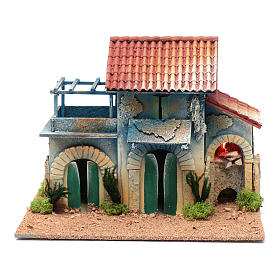 Ambientazioni, botteghe, case, pozzi: Ambientazione caminetto luce e terrazza 25x30x20 cm Ambientazioni, botteghe, case, pozzi: Ambientazione caminetto luce e terrazza 25x30x20 cm