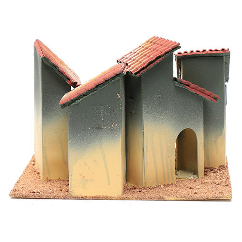 Nativity scene village with arch 25x30x20 cm 4