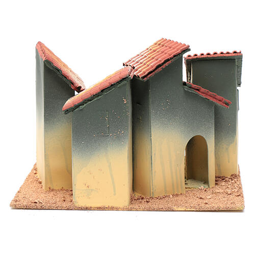 Aldeia em miniatura casas e arco para presépio de Natal 20x30x20 cm 4