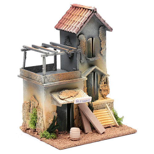 Haus mit Tischler Geschäft 25x20x15cm für Krippe 3
