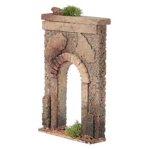 Parete con arco sughero per presepe 25x15x5 cm 2