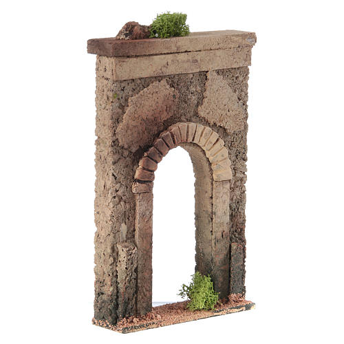 Parete con arco sughero per presepe 25x15x5 cm 3