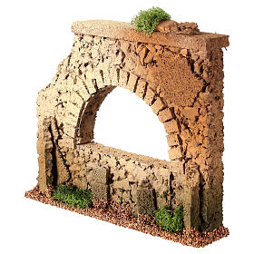 Nativity scene surrounding wall with arched window  15x20x5 cm