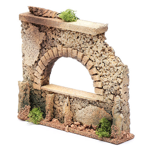 Nativity scene surrounding wall with arched window  15x20x5 cm 2