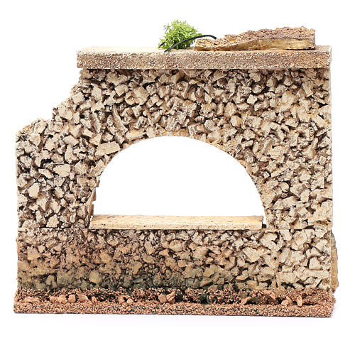 Nativity scene surrounding wall with arched window  15x20x5 cm 4