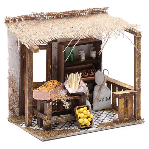 Nativity scene bakery workshop 15x20x15 cm 3