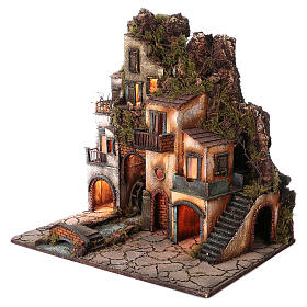 Borgo presepe napoletano con mulino 78X70X50 cm