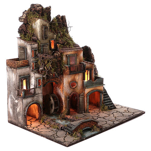 Otoczenie, scena neapolitańskiej szopki z młynem, 78x70x50 cm 3