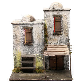 Arab style House with Fabric Pavilion 37X30X30 cm Neapolitan nativity