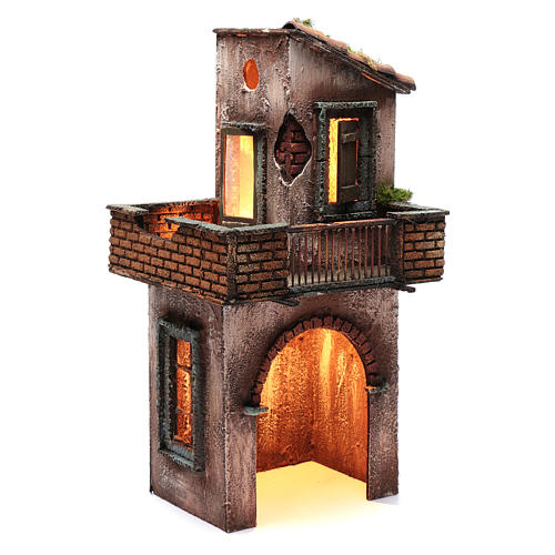 Maison en bois pour crèche napolitaine 41x22x20 cm 3