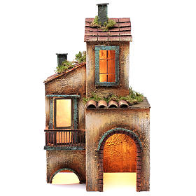 Wooden house for Neapolitan nativity scene 41X25X16 cm