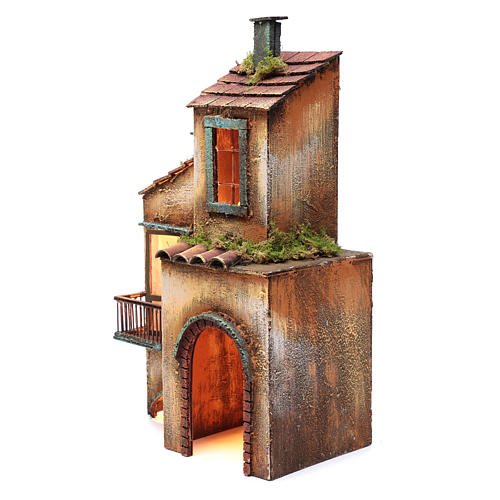 Casa in legno per presepe napoletano 41X25X16 cm 2
