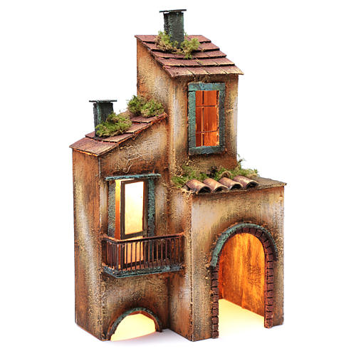 Casa in legno per presepe napoletano 41X25X16 cm 3