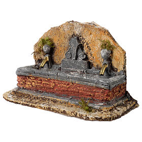 Nativity scene fountain in resin with two water jets 13x21x14 cm