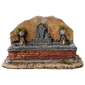 Nativity scene resin fountain with two water jets 13x21x14 cm