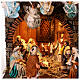 Village setting for Neapolitan Nativity scene 120x100x100 cm, module B, 34 shepherds, 7 movements - 14 cm, real water stream s2