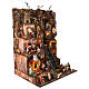 Village setting for Neapolitan Nativity scene 120x100x100 cm, module B, 34 shepherds, 7 movements - 14 cm, real water stream s7