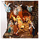 Village setting for Neapolitan Nativity scene 120x100x100 cm, module B, 34 shepherds, 7 movements - 14 cm, real water stream s11