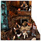 Village setting for Neapolitan Nativity scene 120x100x100 cm, module B, 34 shepherds, 7 movements - 14 cm, real water stream s12