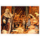 Miasteczko szopka neapolitańska Narodziny Jezusa moduł B 120x100x100 cm 7 ruchomych figurek, 34 pasterzy, prawdziwa rzeka podświetlana - 14 cm s4