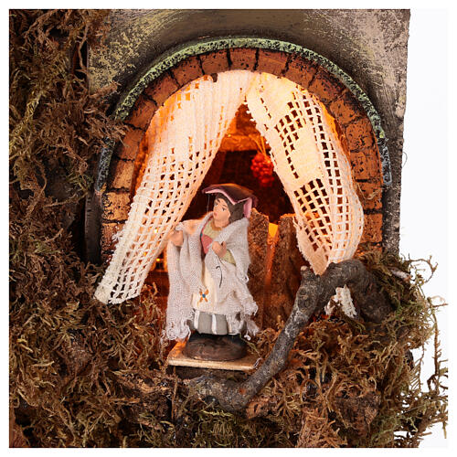 Neapolitan Nativity borough set B with waterfall 120x100x100 cm 9