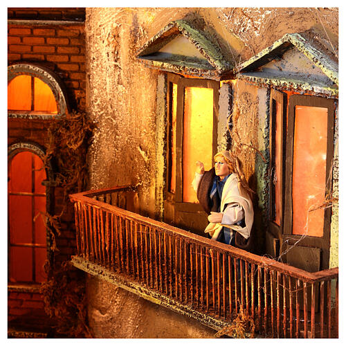 Neapolitan Nativity borough set C with fountain 120x100x100 cm 14