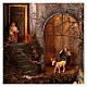 Village setting for Neapolitan Nativity scene 120x400x100 cm, 4 modules, 125 shepherds, 20 movements - 14 cm s18