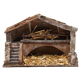 Hut with stairs for 10 cm nativity scene